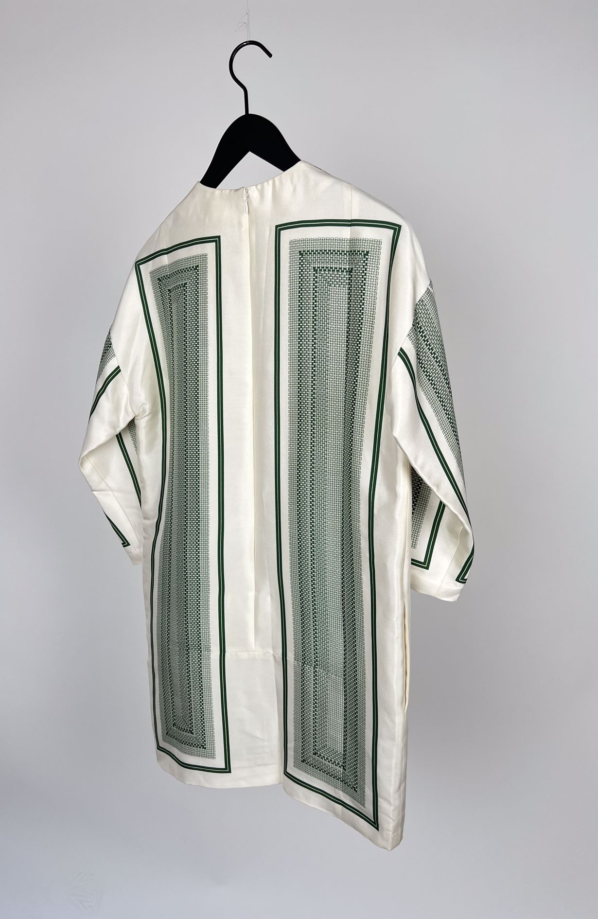 Céline Dress silk White w green size FR38(36)